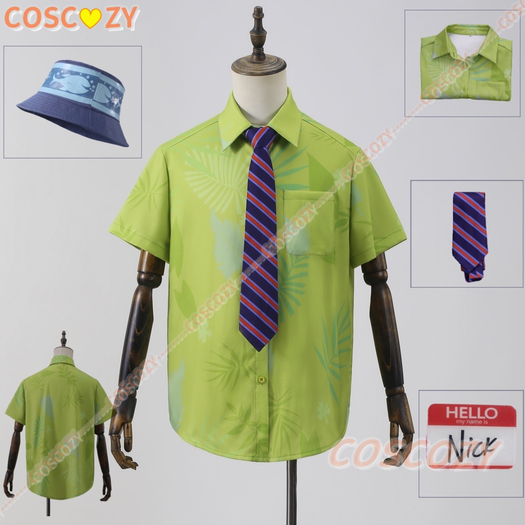 Anime Cosplay Name - Kostium Nicka Wilde'a z kreskówki, zielona