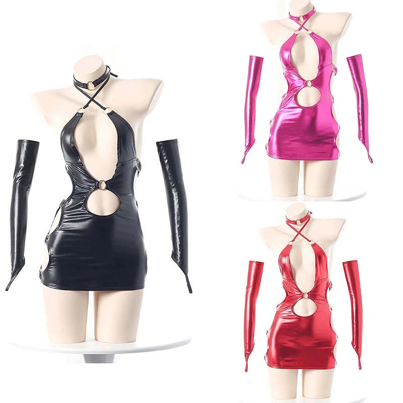 Anime Cosplay Dress For Women - Anime Obcisła Skórzana Sukienka Idol Grupa