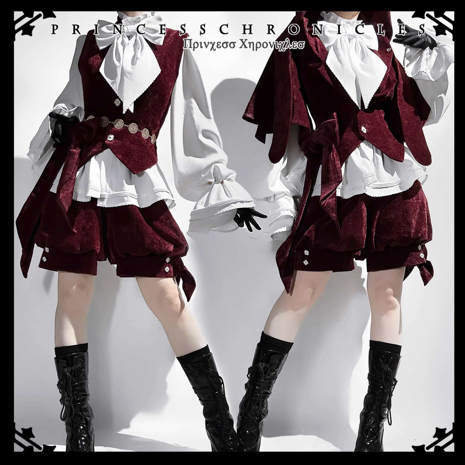 Anime Cosplay Red - Czerwony Uroczy Płaszczyk Lolita Uszy Królika