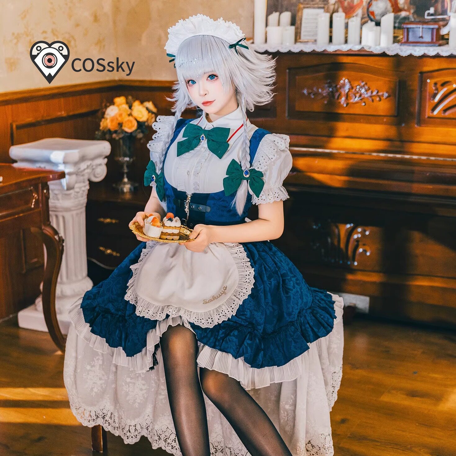 Kostium Cosplay Izayoi Sakuya  – Anime Cosplay High Quality recenzja i cena