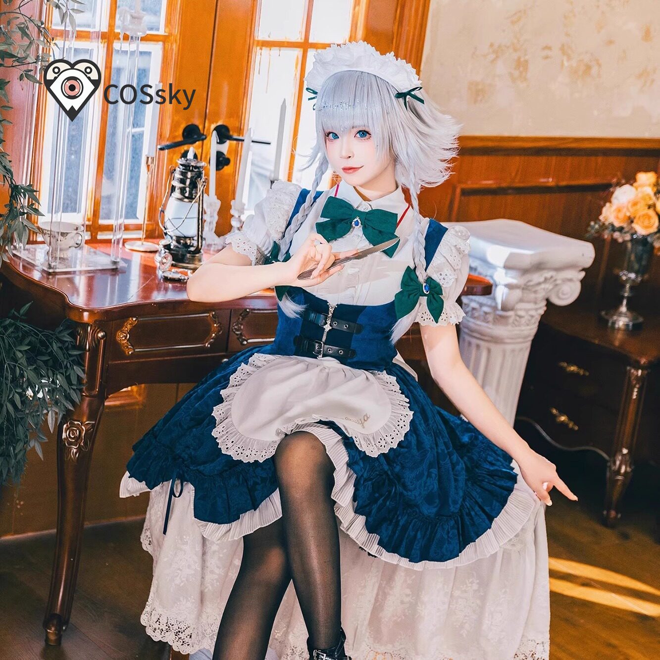 Kostium Cosplay Izayoi Sakuya  – Anime Cosplay High Quality recenzja i cena